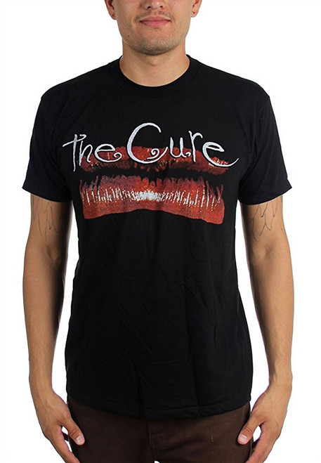 The Cure Kiss Me Lips Vintage Men's Black T-Shirt