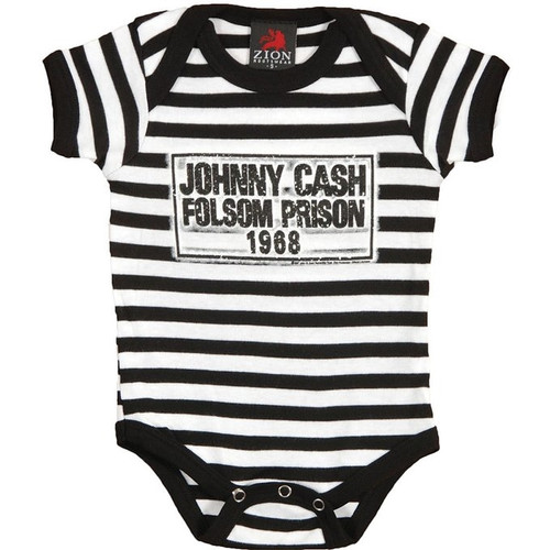 Johnny Cash Folsom Stripes Baby Romper Creeper T-Shirt