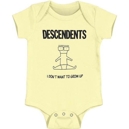 Descendents I Don't Want To Grow Up Yellow Baby Romper T-Shirt