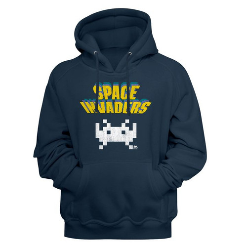 Space Invaders Space Invaders Navy Hoodie Sweatshirt