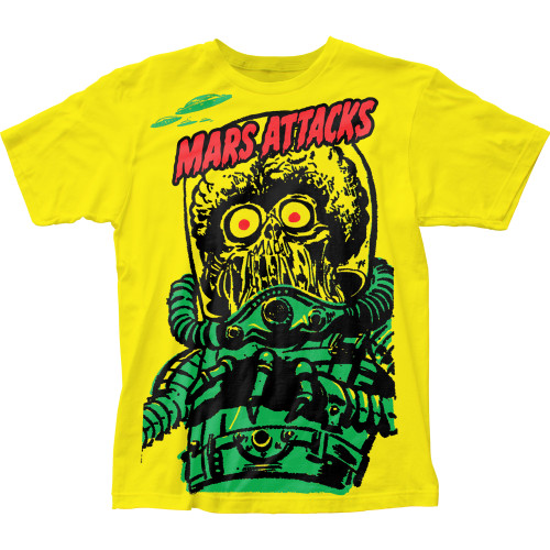 Mars Attacks Big Yellow Martian Big Print Classic Subway T-Shirt