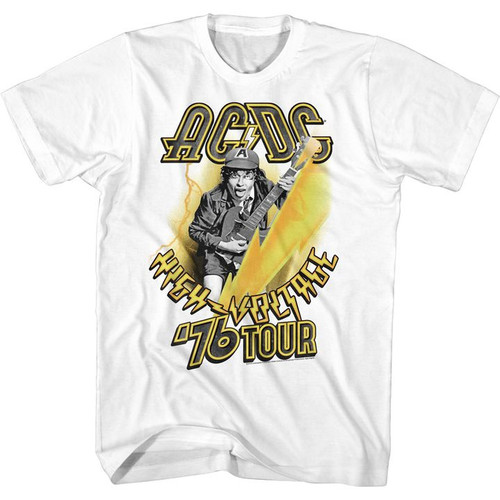AC/DC 76 Tour White Adult T-Shirt