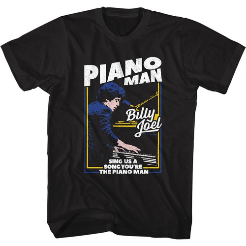 Billy Joel The Piano Man Black Adult T-Shirt