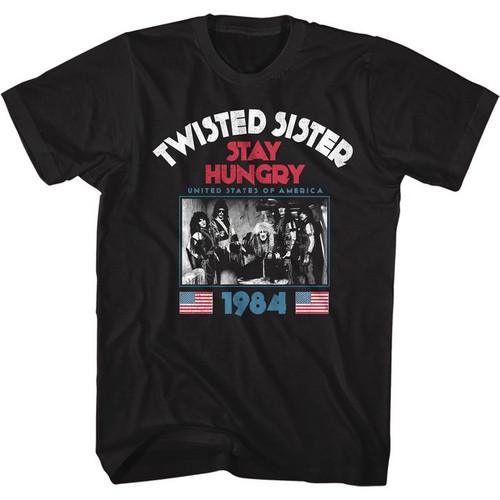 Twisted Sister Stay Hungry 2 Black Adult Classic T-Shirt