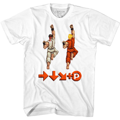 Street Fighter Sprite Punch White Adult T-Shirt