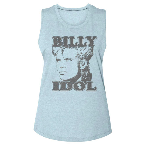 Billy Idol Idol Face Stonewash Denim Ladies Muscle Tank Top