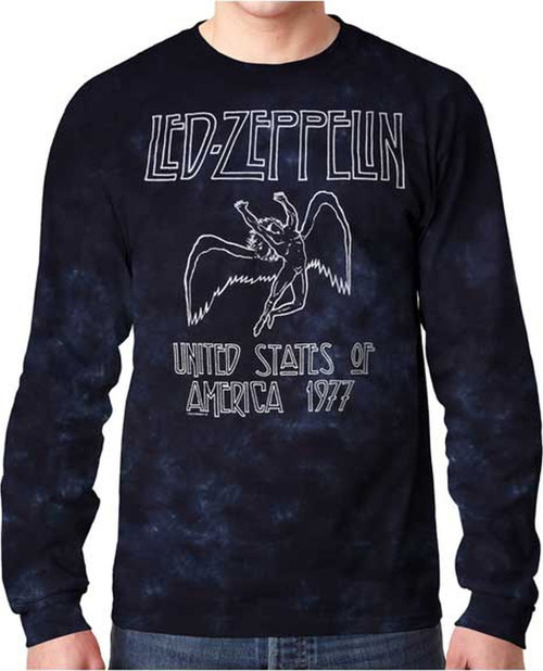 Led Zeppelin USA Tour '77 Long Sleeve Tie Dye Classic T-Shirt