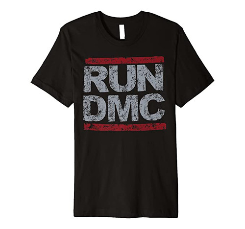 Run DMC Official Grunge Logo Premium Slim Fit T-Shirt