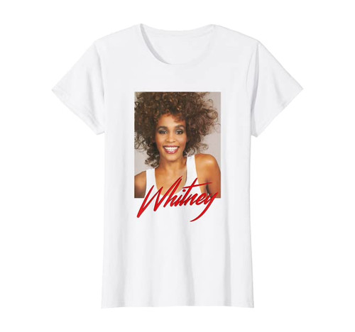 Whitney Houston Official Smile Photo Red Signature Women's T-Shirt