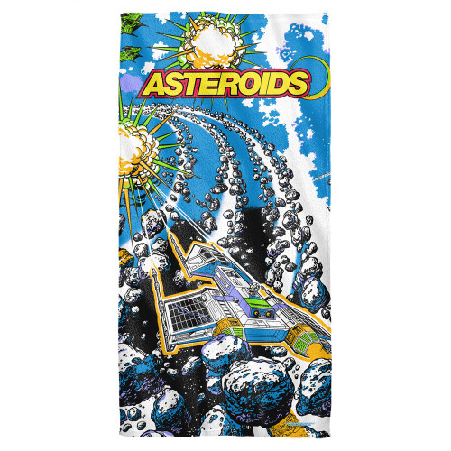 Atari Blast Cotton Front Poly Back Beach Towel White 30x60
