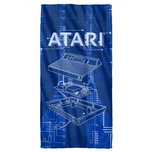 Atari Inside Out Cotton Front Poly Back Beach Towel White 30x60