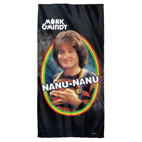 Mork & Mindy Mork Cotton Front Poly Back Beach Towel White 30x60