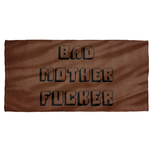 Pulp Fiction Bmf Cotton Front Poly Back Beach Towel White 30x60