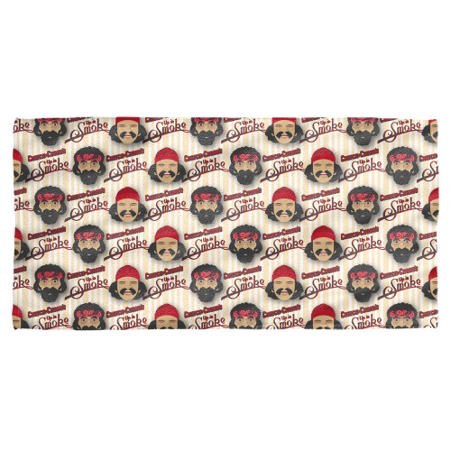 Cheech and Chong Up In Smoke Bambu Cotton Front Poly Back Beach Towel White 30x60