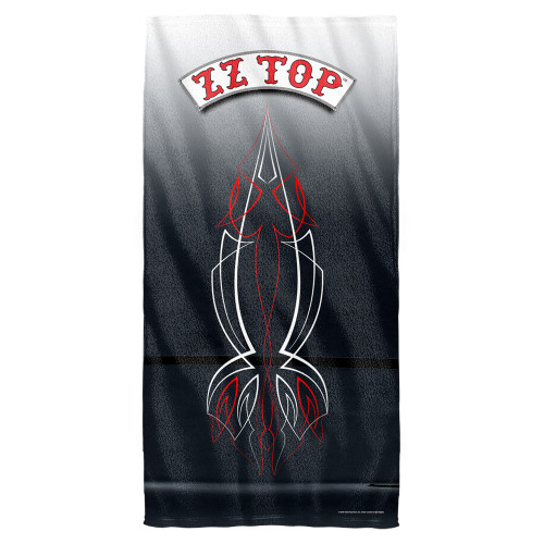 ZZ Top Decal Logo Cotton Front Poly Back Beach Towel White 30x60