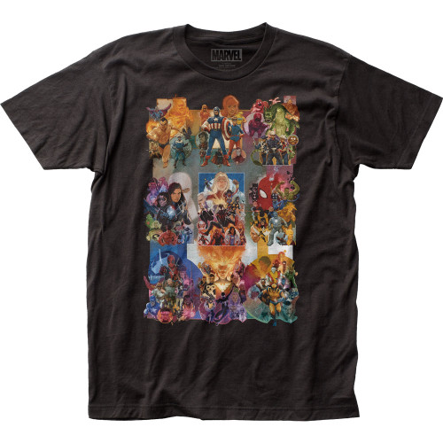 Marvel Comics Painted Collage Classic Fitted Jersey T-Shirt
