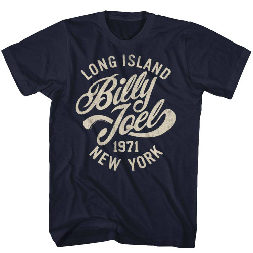 Billy Joel Long Island Navy Adult T-Shirt Clearance
