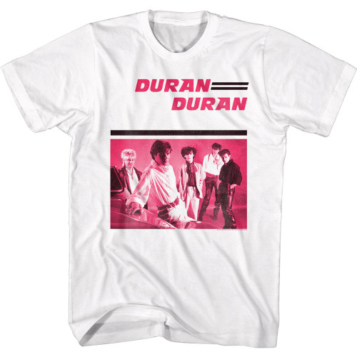 Duran Duran Pink Duran White Adult T-Shirt