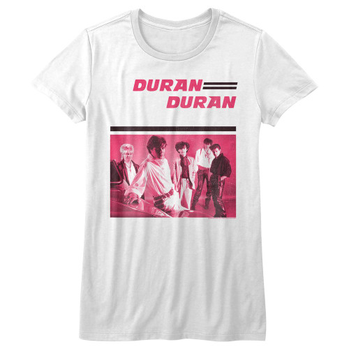 Duran Duran Pink Duran White Junior Women's T-Shirt