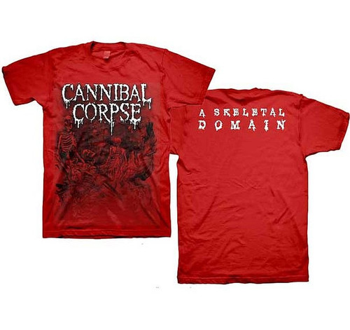Cannibal Corpse Skeletons Domain Red T-Shirt