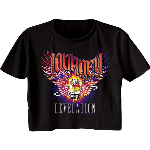 Journey Tri-Color Revelation Black Women's Festival Cali Crop T-Shirt