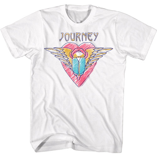 Journey Scribble Scarab White Adult T-Shirt