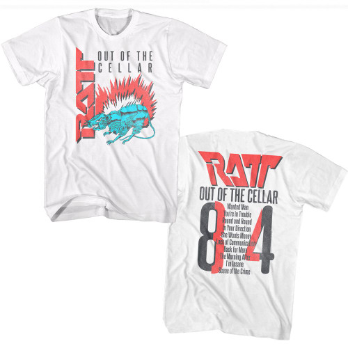 Ratt Out Of The Cellar White Adult Classic T-Shirt