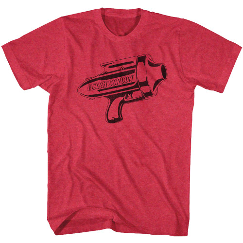 Flash Gordon Ray Gun Cherry Heather Adult T-Shirt Clearance