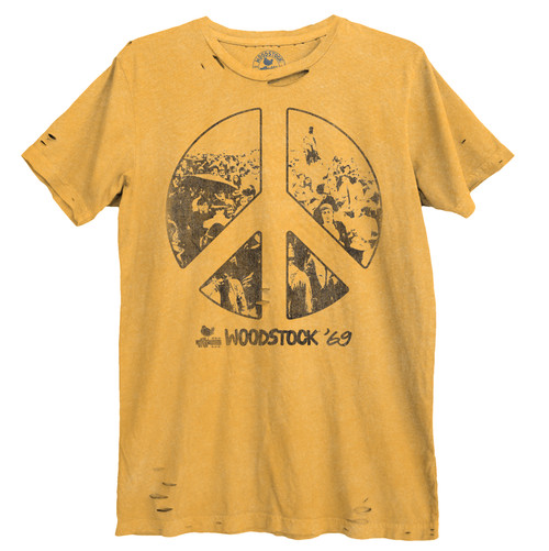 Woodstock Peace Sign Premium Vintage Adult T-Shirt Clearance