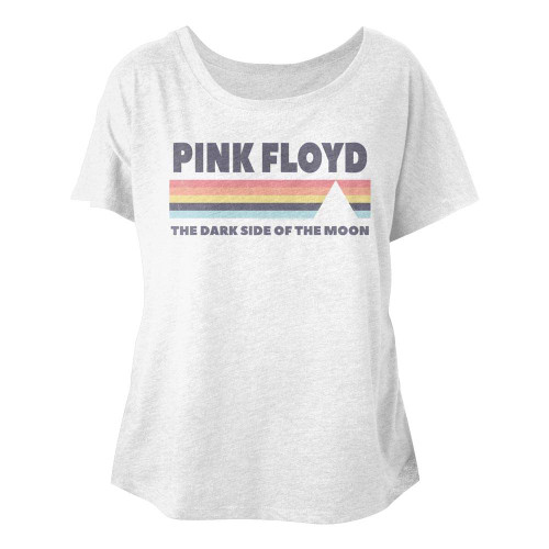 Pink Floyd Dark Side Of The Moon White Junior Women's Dolman T-Shirt Clearance