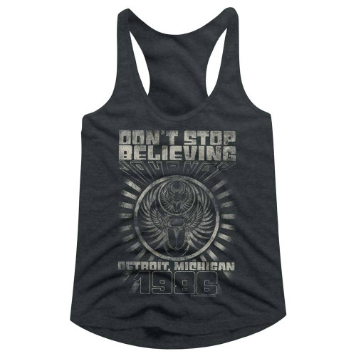 Journey Detroit Dark Heather Junior Women's Racerback Tank Top T-Shirt Clearance