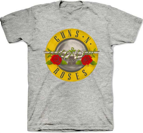 Guns N Roses Bullet Logo on Heather T-Shirt