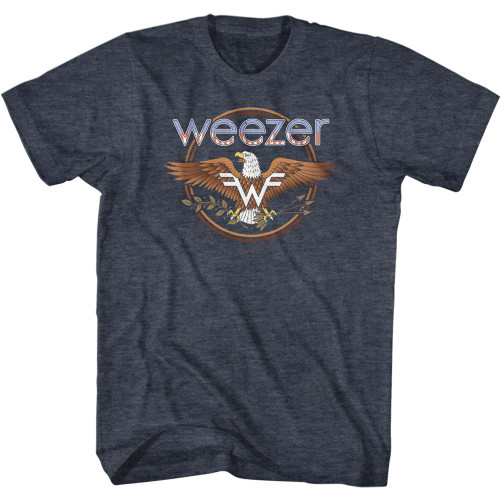 Weezer Eagle Navy Heather Adult T-Shirt