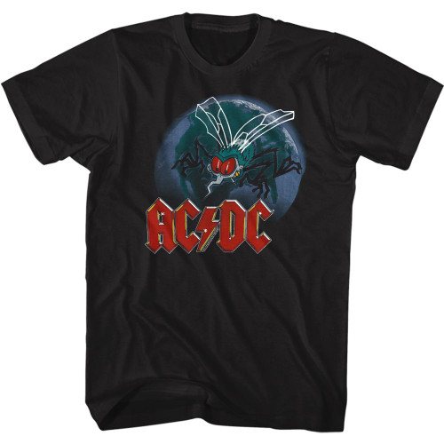 AC/DC Fly Earth Black Adult T-Shirt