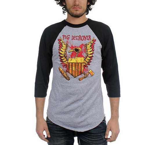 Pig Destroyer Eagle Baseball Raglan T-Shirt