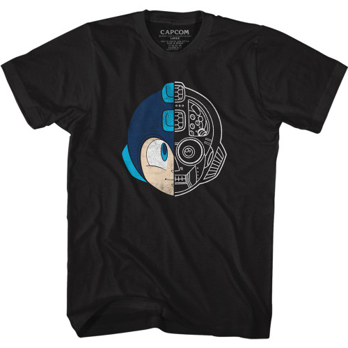 Mega Man Megahead Black Adult T-Shirt