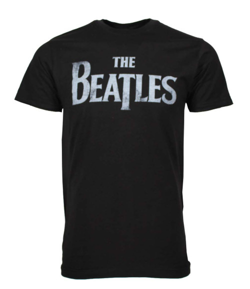 Beatles Distressed Logo Black Classic Men's T-Shirt