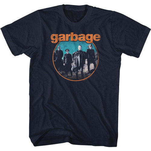 Garbage Garbage Circle Navy Adult T-Shirt