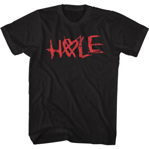 Hole Crossed Heart Logo Black Adult T-Shirt