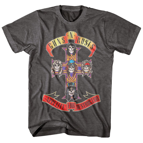 Guns N Roses Appetite Cross On Charcoal Heather T-Shirt