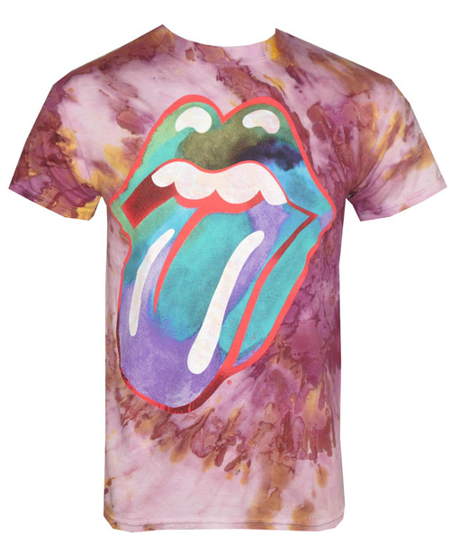 Rolling Stones Multi Colored Tongue Tie Dye T-Shirt