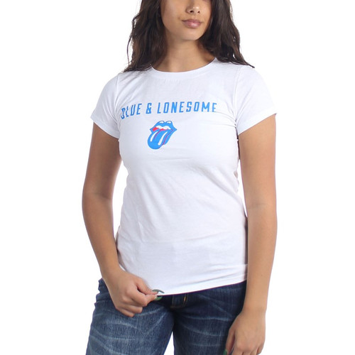 Rolling Stones Simple Text And Logo Junior Women's T-Shirt