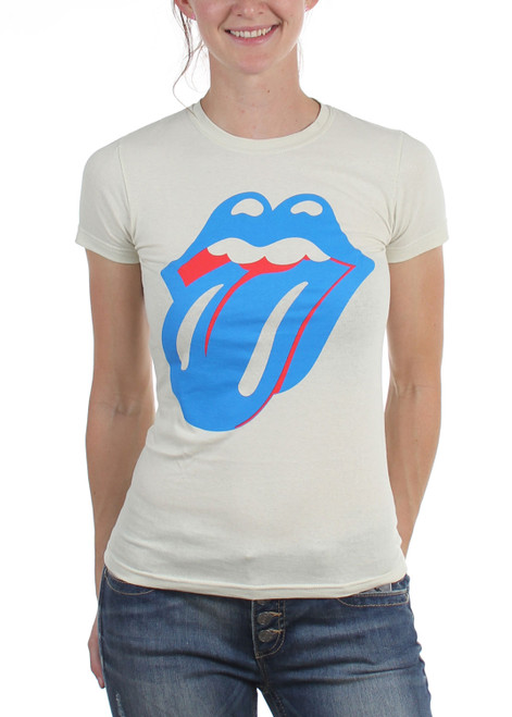 Rolling Stones Blue RS Logo Junior Women's T-Shirt