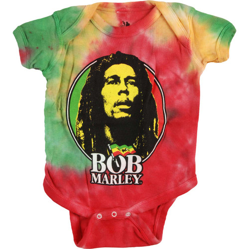 Bob Marley Logo Tie Dye Infant Baby Romper T-Shirt