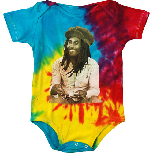 Bob Marley Rollin Tie Dye Infant Baby Romper T-Shirt