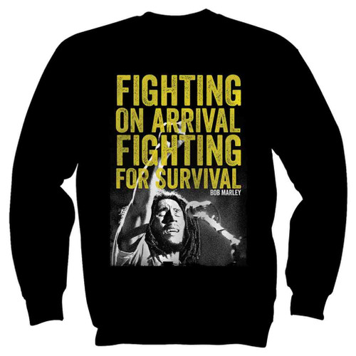 Bob Marley Fighting Lyrics Crewneck Sweatshirt