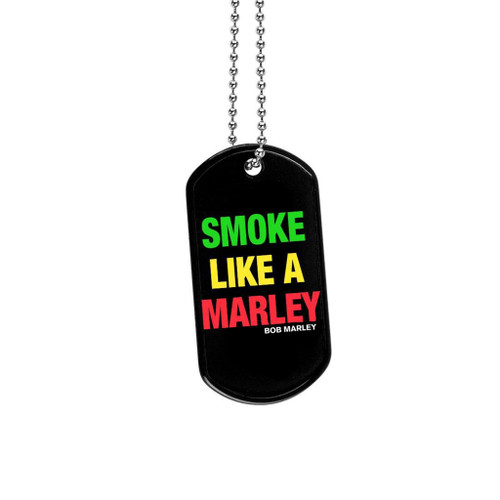 Bob Marley Smoke Like A Marley Dog Tag Necklace