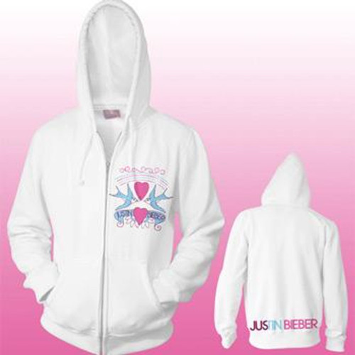 Justin Bieber Love Birds Juniors Zip Hoodie Sweatshirt