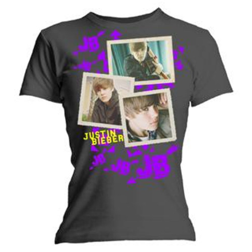 Justin Bieber Polaroids Junior Women's T-Shirt