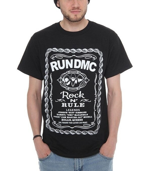 Run DMC Rock And Rule Whiskey Label T-Shirt